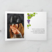 Girl Wine Degustation Foto Dankeskarte (Innenseite)