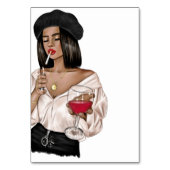 Girl Wine Degustation Tischnummer (Rückseite)