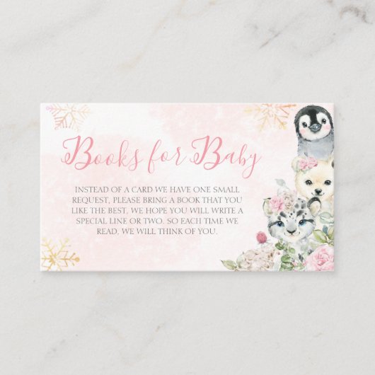 Girl Winter Arctic Animals Books for Baby Begleitkarte (Vorderseite)