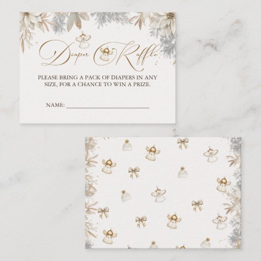 Girl Winter Diaper Raffle Baby Dusche Begleitkarte (Vorne/Hinten)