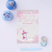 Girl Winter Elephant Baby Dusche Double Game Flyer (Einzeln)
