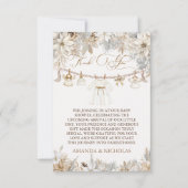 Girl Winter Floral Baby Dusche Dankeskarte (Vorderseite)