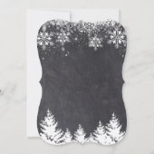 Girl Winter Holiday Snowflakes Chalkboard Taufe Einladung (Rückseite)