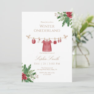 Girl Winter Onederland Einladung zum ersten Geburt