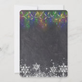 Girl Winter String Lights Schneeflocken Chalk Tauf Einladung (Rückseite)