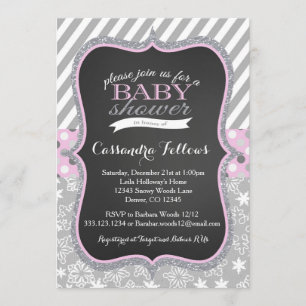 Girl Winter Wonderland Snowflake Einladung