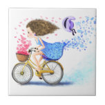 Girl Wir haben Bike Ceramic Tile Romantic Gift Lov Fliese<br><div class="desc">Happy Young Girl On A Bike - Romantische Liebe Herz und Blume Spaß Zeichnend - wählen / Ihren einzigartigen Text und Farben hinzufügen - Make Your Special Gift - Umgestalten und verschieben oder entfernen und hinzufügen / Elemente / Text mit Anpassungstool ! - Zeichn und Design von MIGNED. Sie können...</div>