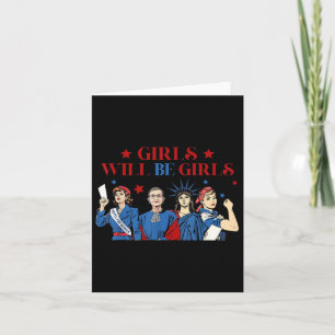 Girl wird Patriotic Feminist der Mädchen 4. Juli Karte