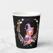 Girl Witch Birthday Watercolor Pappbecher (Rückseite)