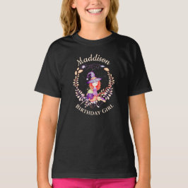 Girl Witch Birthday Watercolor T-Shirt
