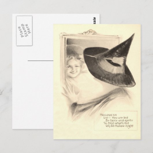 Girl Witch Mirror Postkarte (Vorne/Hinten)