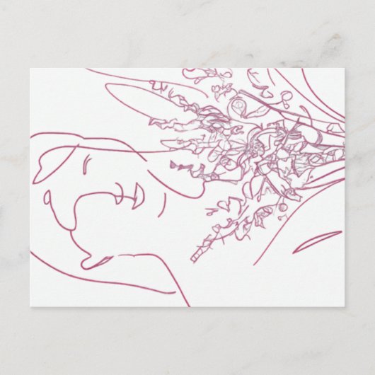 Girl with a Bouquet Postkarte (Vorderseite)