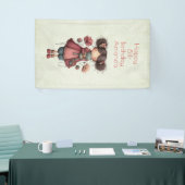 Girl with A Frog Doll Cute Whimsical Birthday Banner (Messeveranstaltung)