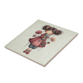 Girl with A Frog Doll Cute Whimsical Fliese (Seite)
