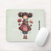 Girl with A Frog Doll Cute Whimsical Mousepad (Mit Mouse)