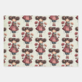Girl with A Frog Doll Cute Whimsical Pattern Geschenkpapier Set (Vorderseite 3)