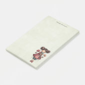 Girl with A Frog Doll Cute Whimsical Post-it Klebezettel (angewinkelt)