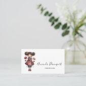 Girl with A Frog Doll Cute Whimsical Visitenkarte (Stehend Vorderseite)