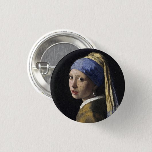 Girl with a Pearl Earring Button (Vorne & Hinten)