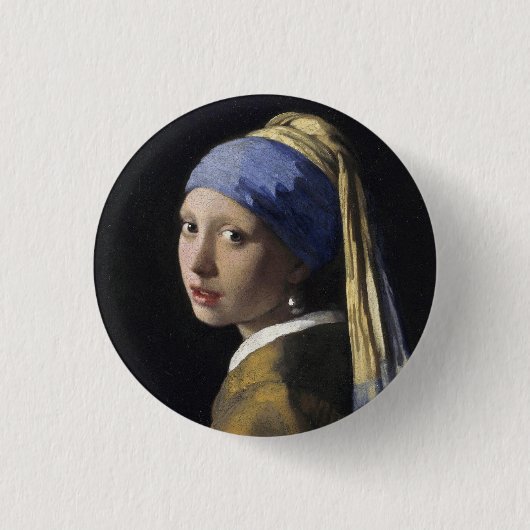 Girl with a Pearl Earring Button (Vorderseite)