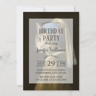 Girl with a Pearl Earring Cat     Einladung