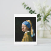 Girl with a Pearl Earring, Johannes Vermeer, 1665 Postkarte (Stehend Vorderseite)