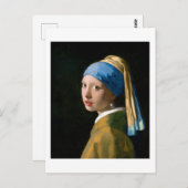 Girl with a Pearl Earring, Johannes Vermeer, 1665 Postkarte (Vorne/Hinten)