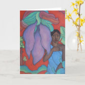 'Girl with Banana Leaf' - Arman Manookian Karte (Gelbe Blume)