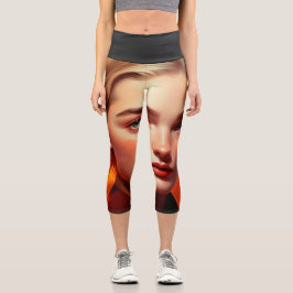 Girl with blue eyes capri leggings