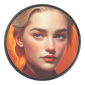 Girl with blue eyes eishockey puck (Vorderseite)