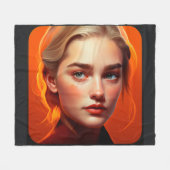 Girl with blue eyes fleecedecke (Vorderseite (Horizontal))