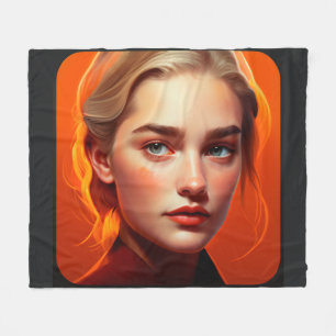 Girl with blue eyes fleecedecke