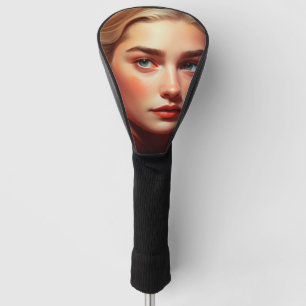 Girl with blue eyes golf headcover