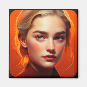 Girl with blue eyes magnet