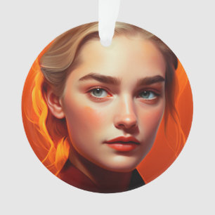 Girl with blue eyes ornament