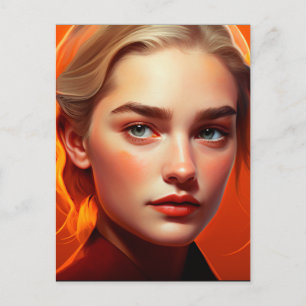 Girl with blue eyes postkarte