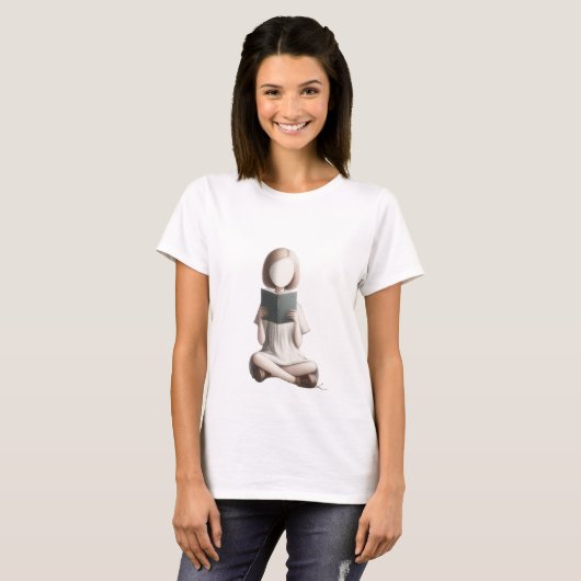 Girl with book Womes T-Shirts (Vorne ganz)