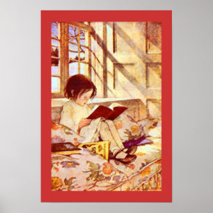 Girl with Children's Books, Jessie Willcox Smith Poster
