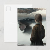 Girl with clouds feiertagspostkarte (Vorne/Hinten)