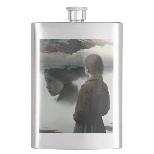 Girl with clouds flachmann (Vorderseite)