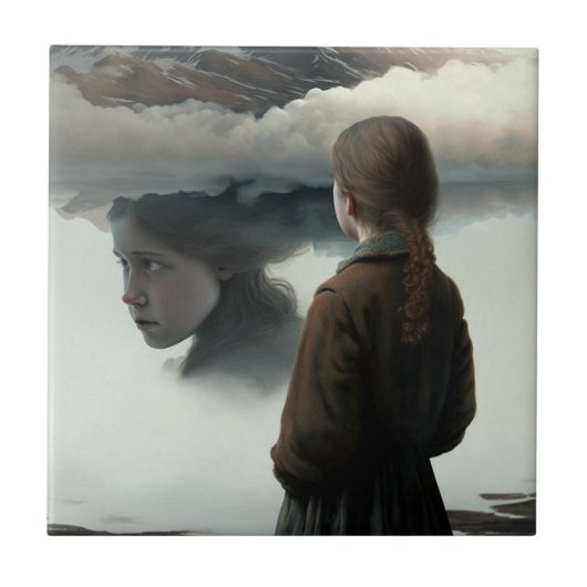 Girl with clouds fliese (Vorderseite)