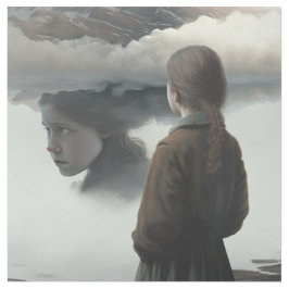 Girl with clouds galerieleinwand