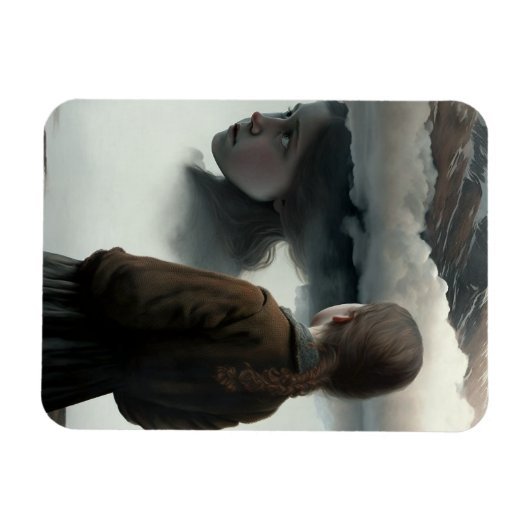 Girl with clouds magnet (Horizontal)