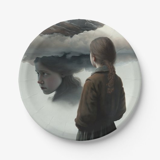 Girl with clouds pappteller (Vorderseite)
