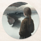 Girl with clouds runder pappuntersetzer (Vorderseite)