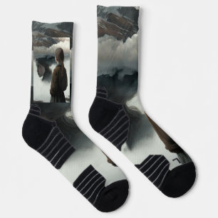 Girl with clouds socken