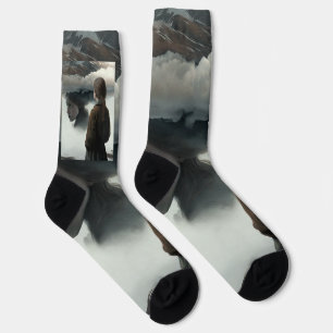 Girl with clouds socken