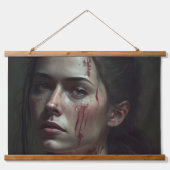 Girl with clouds wandteppich mit holzrahmen (Vorderseite 2)