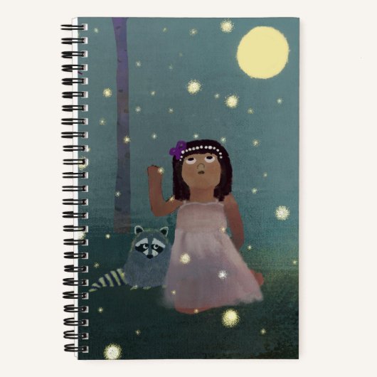 Girl with Fireflies Sketch Journal Notizblock (Vorderseite)