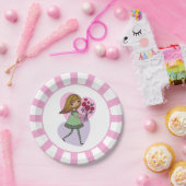 Girl With Flowers Pappteller (Party)